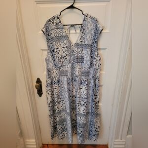 3x OLD NAVY Blue and White Patterned Women's Dress